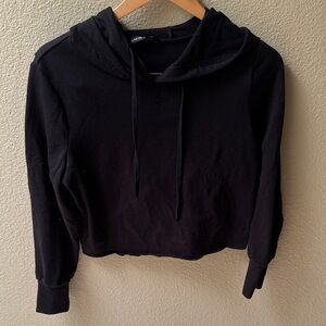 SHEIN Black Crop Top Hoodie